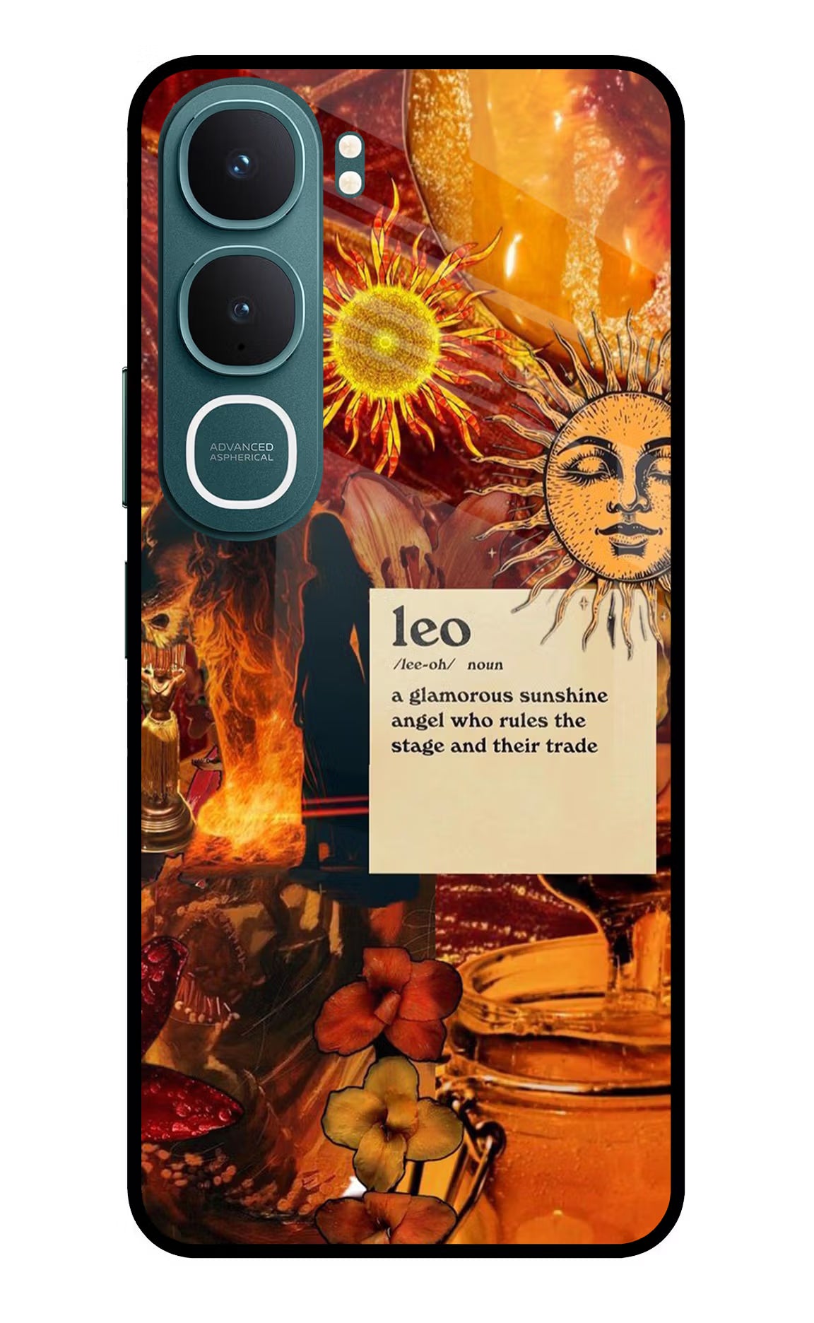 Leo Zodiac Vivo Y31 5G Back Cover Glass Case - Hello Swanky