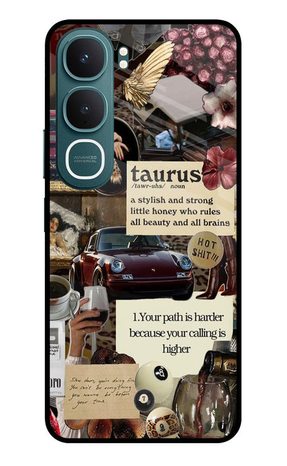 Taurus Zodiac Vivo Y31 5G Back Cover Glass Case - Hello Swanky