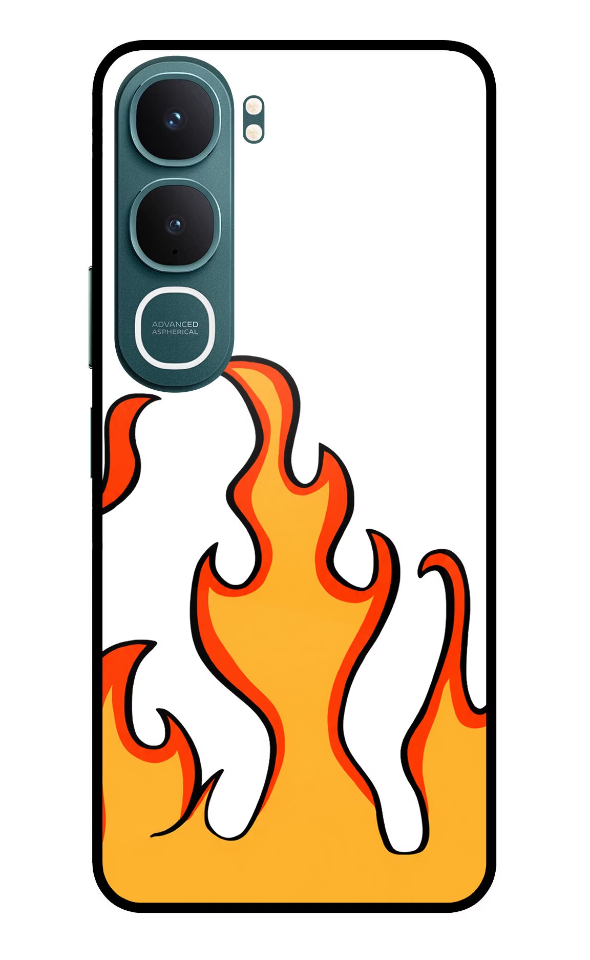 Fired Up - White Vivo Y31 5G Back Cover Glass Case - Hello Swanky