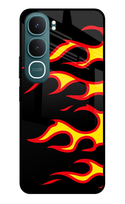 Side Sweep Flames Vivo Y31 5G Back Cover Glass Case - Hello Swanky