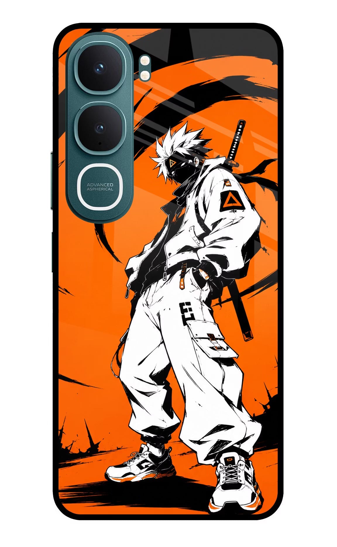 Street Samurai Vivo Y31 5G Back Cover Glass Case - Hello Swanky