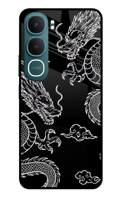 Twin Dragons Vivo Y31 5G Back Cover Glass Case - Hello Swanky