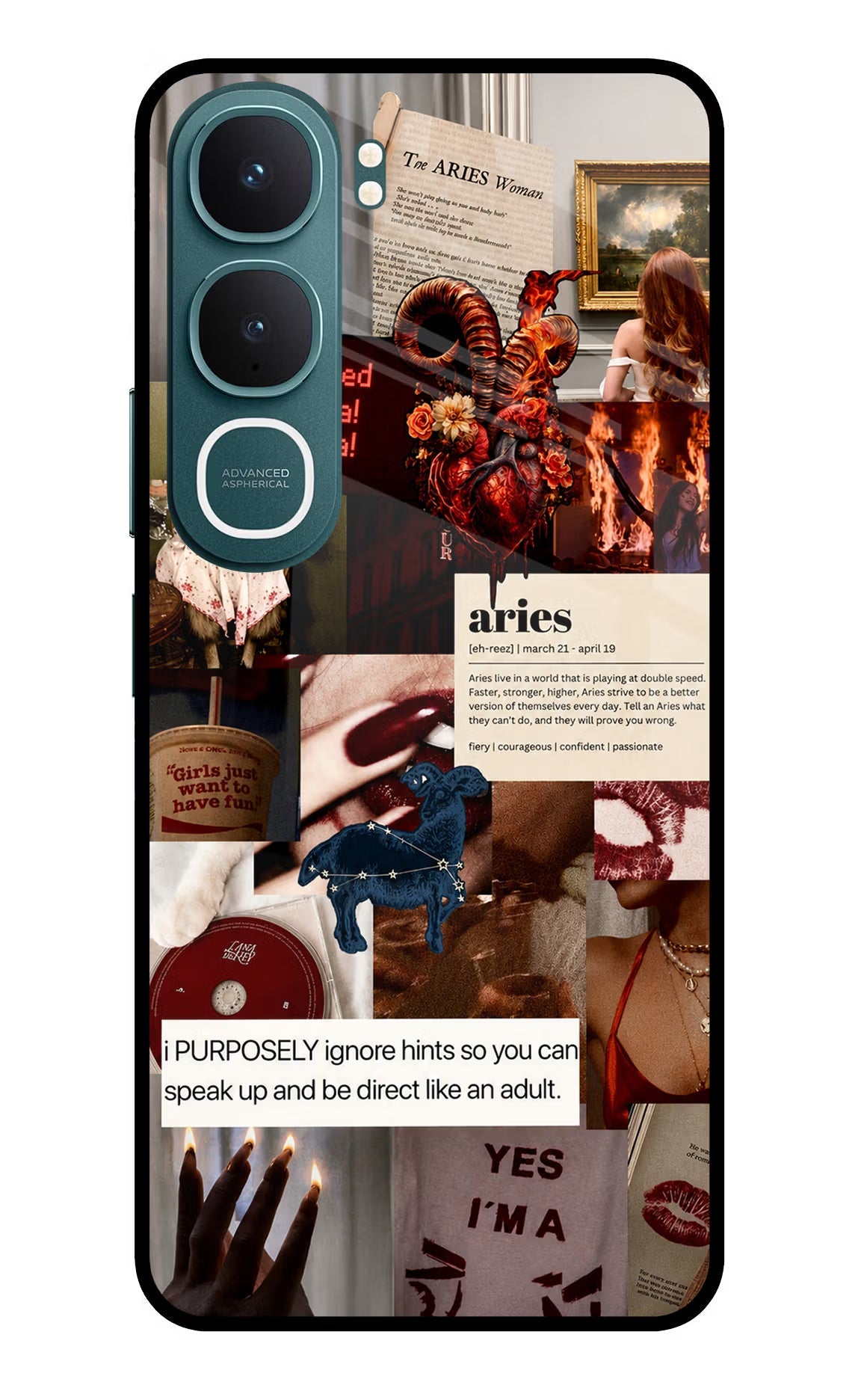 Zodiac Aries Vivo Y31 5G Back Cover Glass Case - Hello Swanky