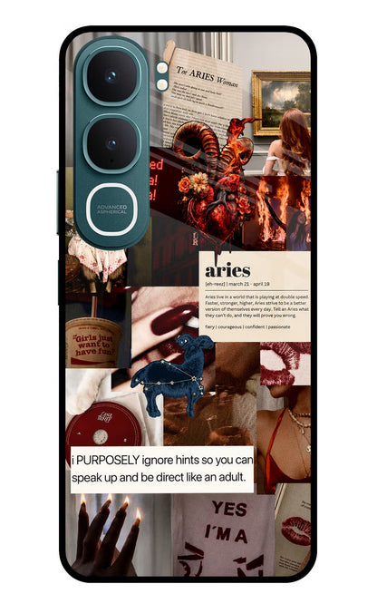 Zodiac Aries Vivo Y31 5G Back Cover Glass Case - Hello Swanky