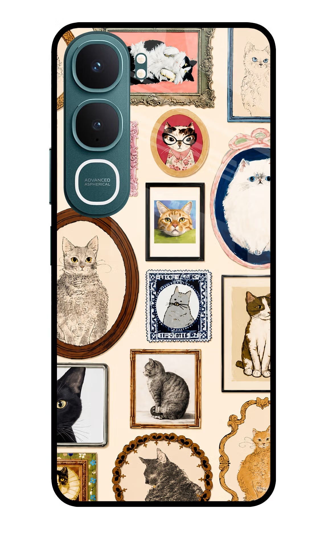 Mirror Cats Vivo Y31 5G Back Cover Glass Case - Hello Swanky