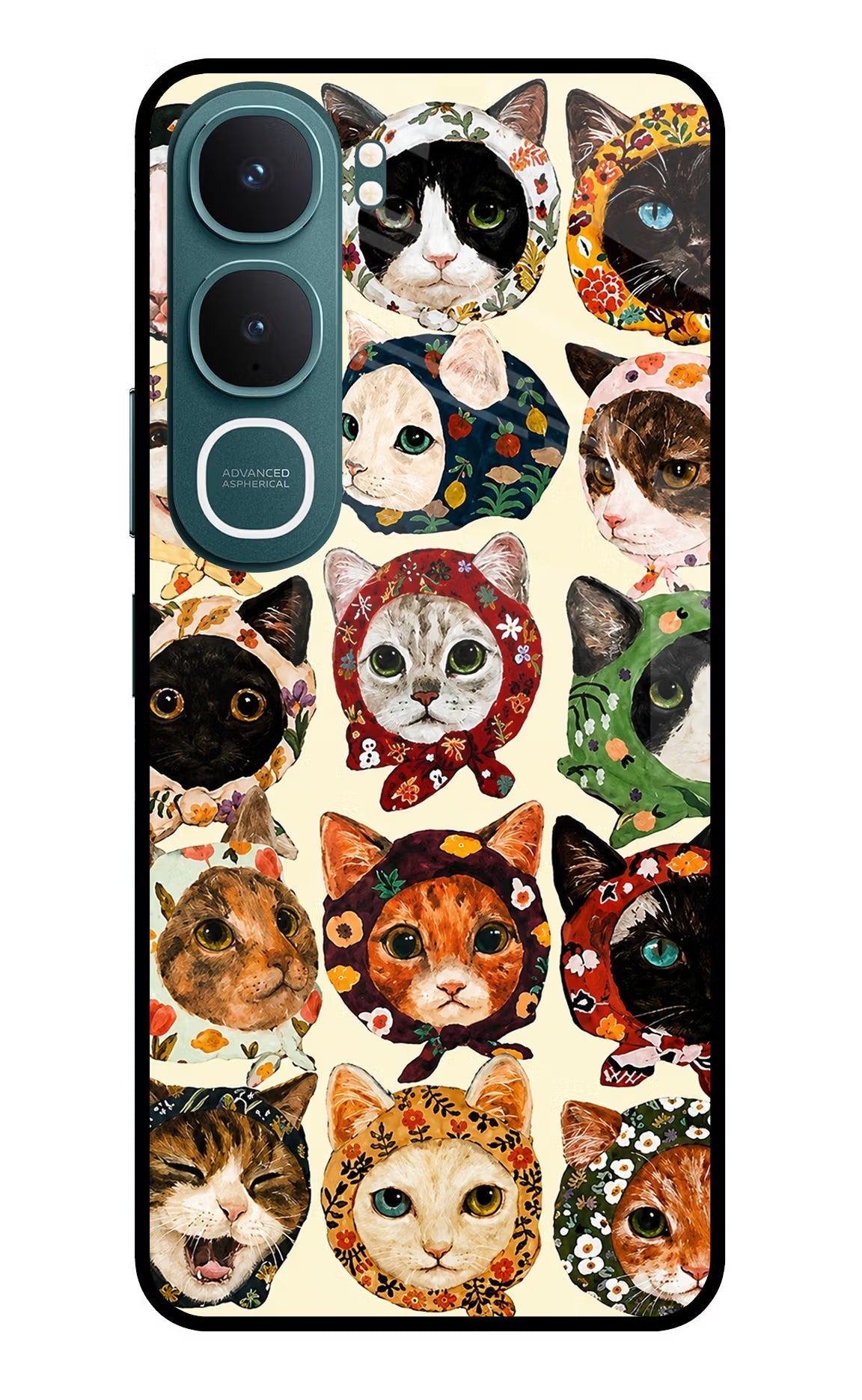 Cool Cat Vivo Y31 5G Back Cover Glass Case - Hello Swanky