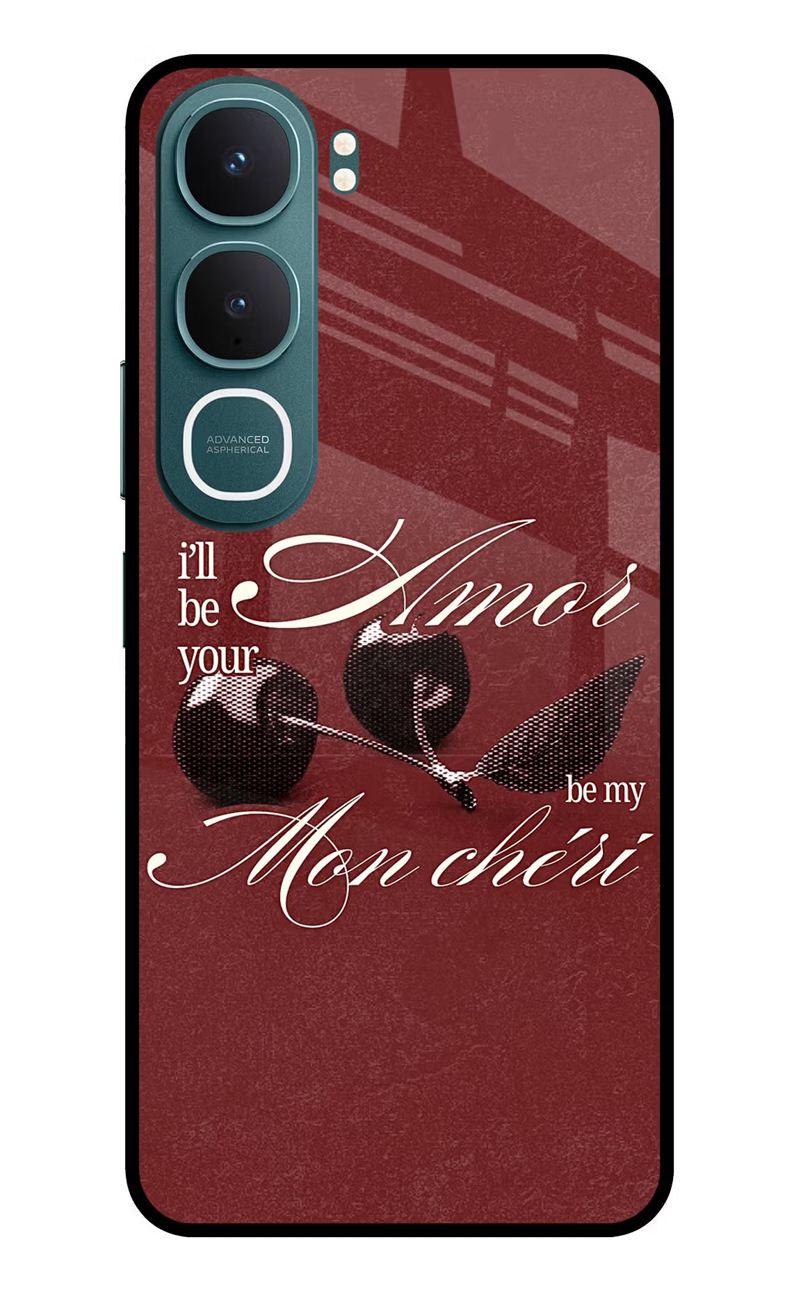 Velvet Cherry Vivo Y31 5G Back Cover Glass Case - Hello Swanky