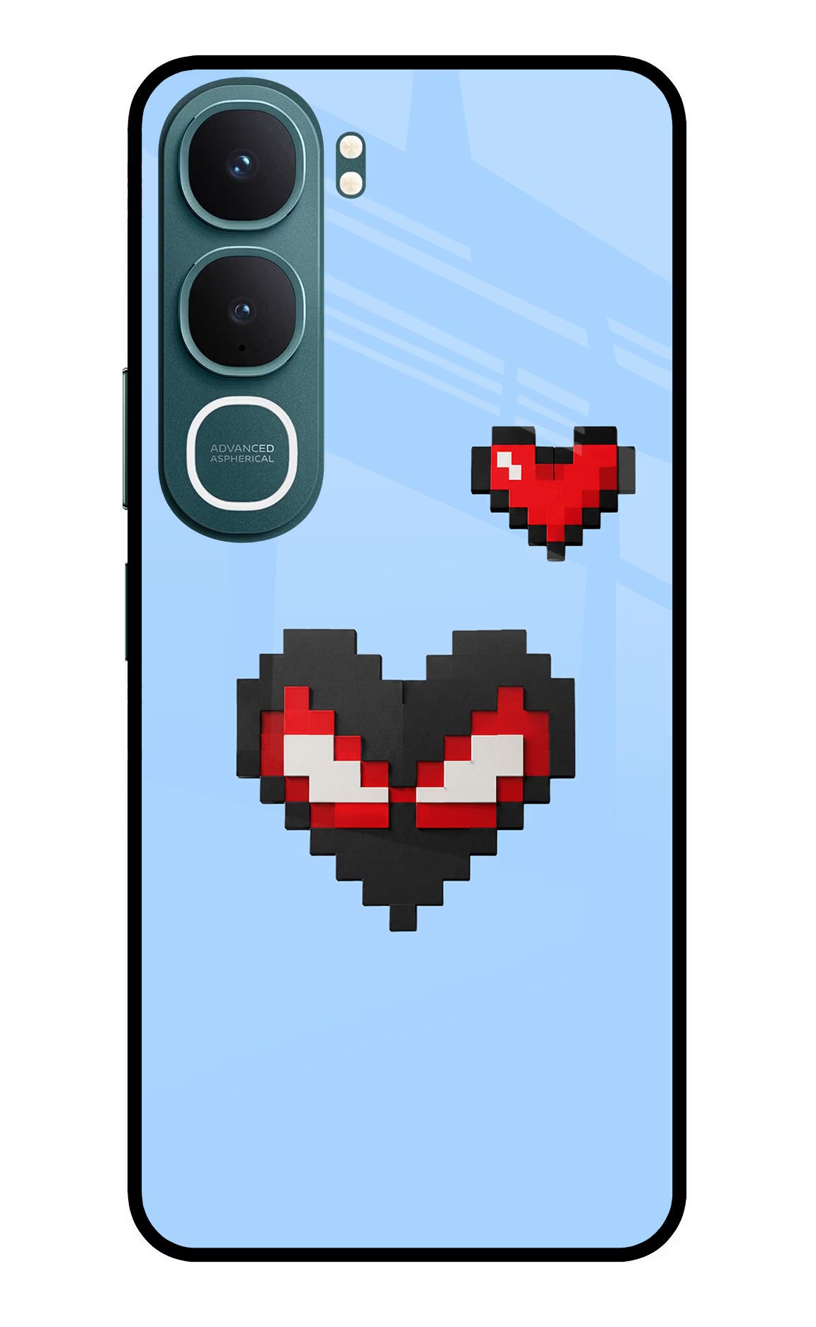 Peter Heart Vivo Y31 5G Back Cover Glass Case - Hello Swanky