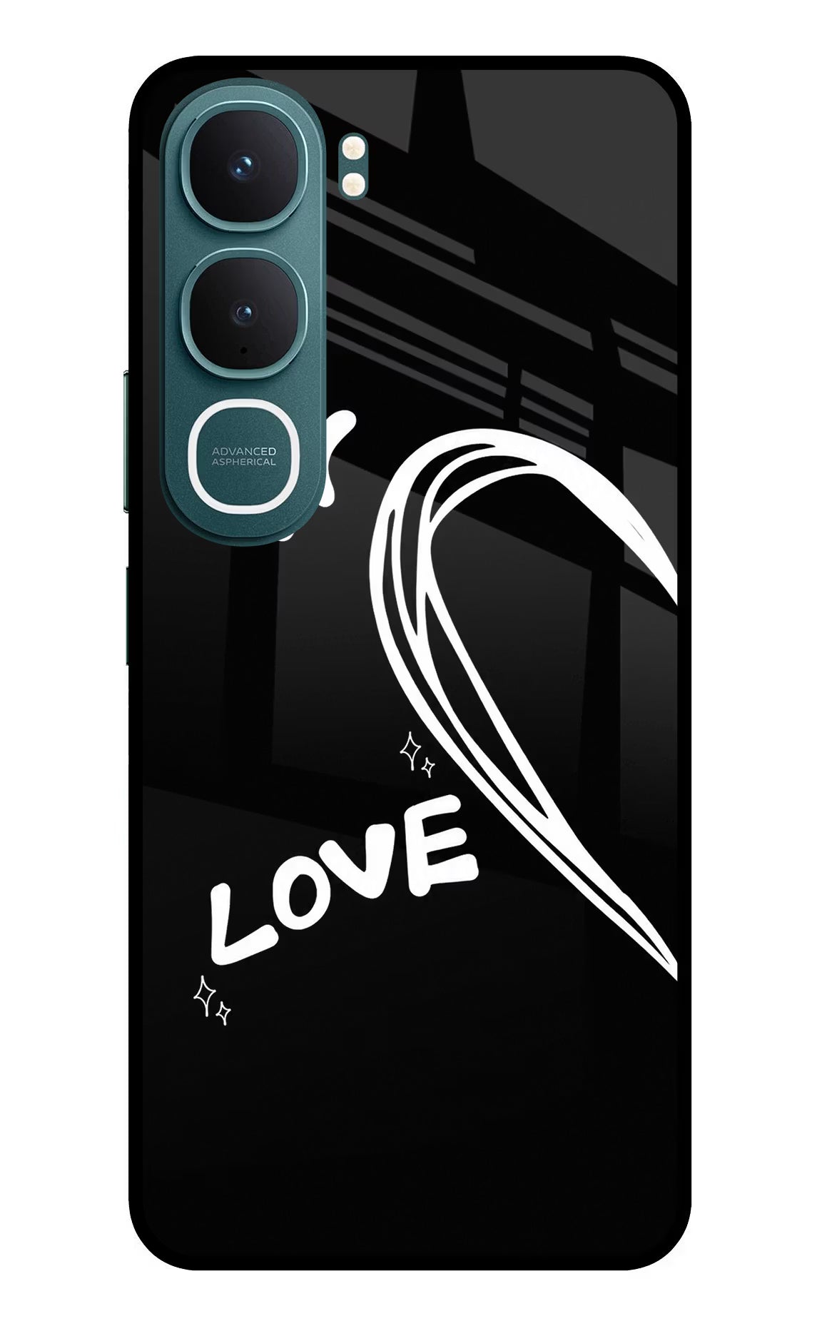 Love Line Vivo Y31 5G Back Cover Glass Case - Hello Swanky