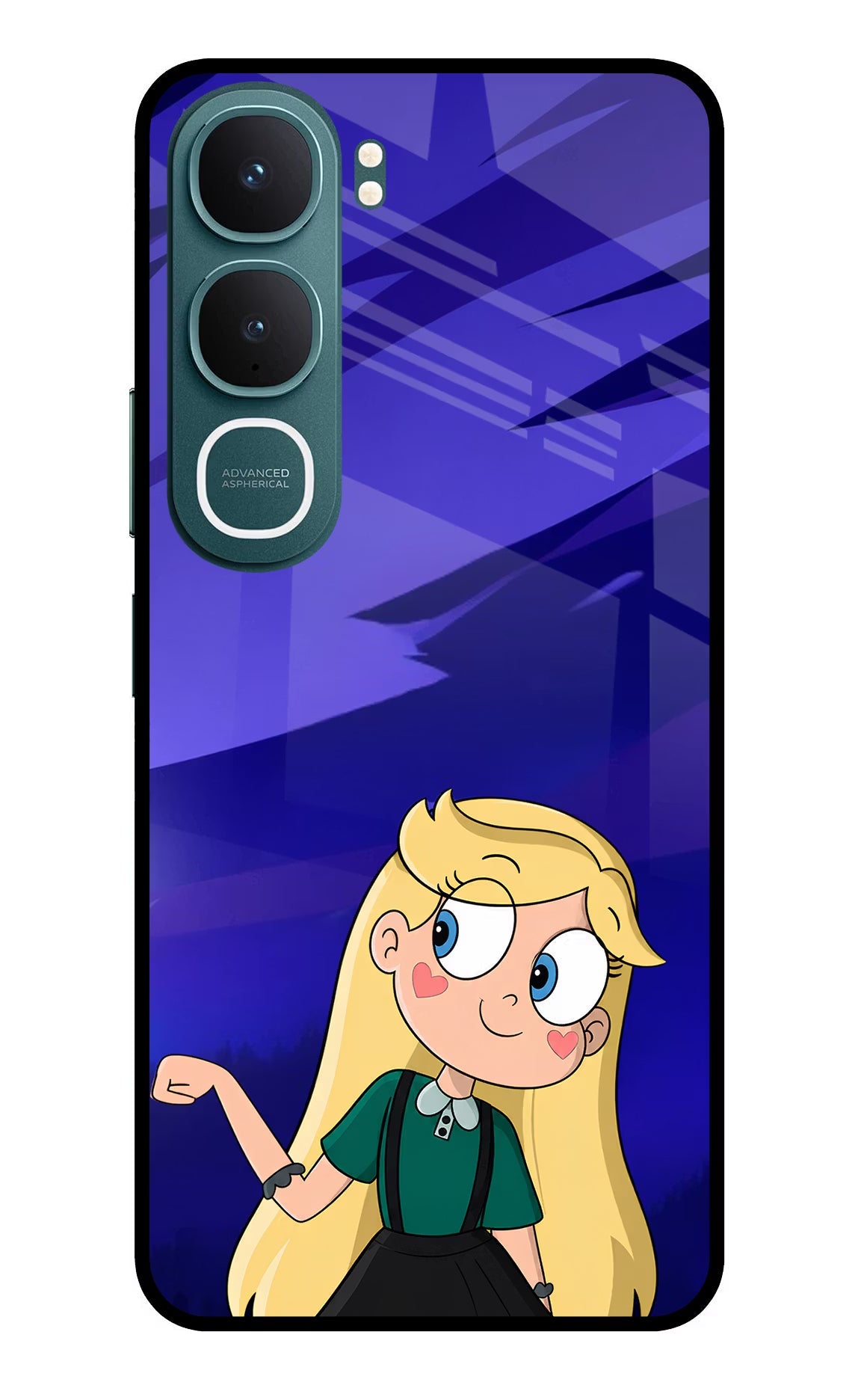 Star Glow Vivo Y31 5G Back Cover Glass Case - Hello Swanky