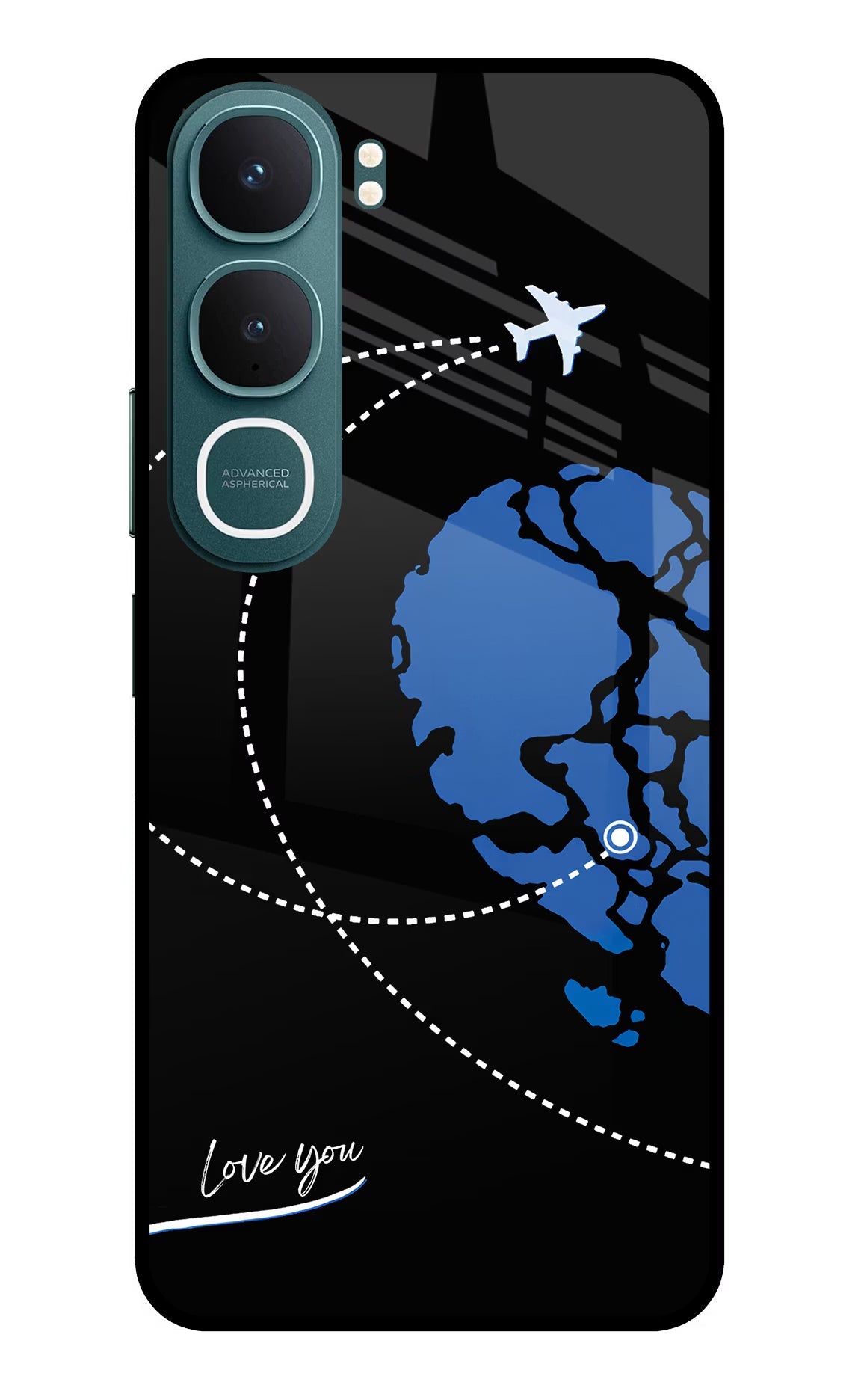 Love Orbit Vivo Y31 5G Back Cover Glass Case - Hello Swanky
