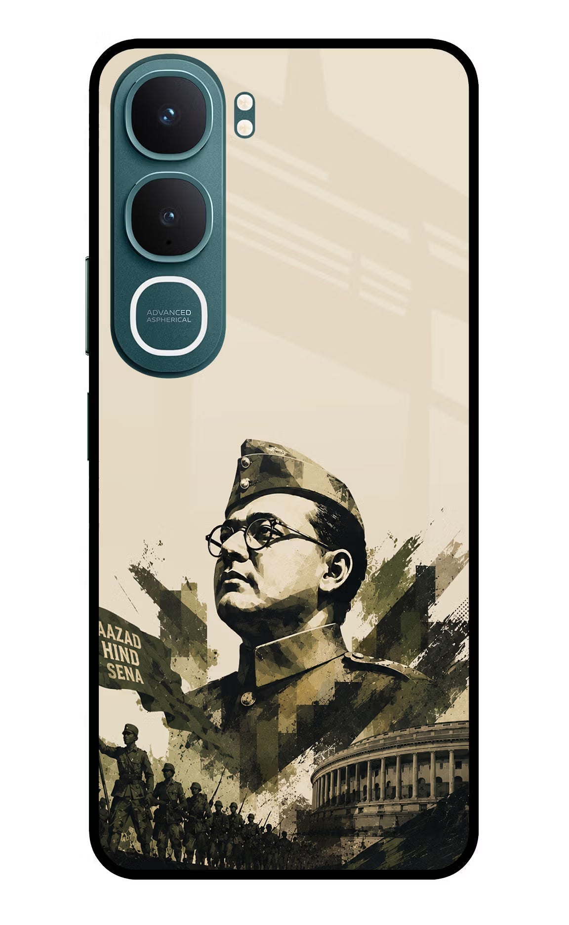 Netaji Rising Vivo Y31 5G Back Cover Glass Case - Hello Swanky