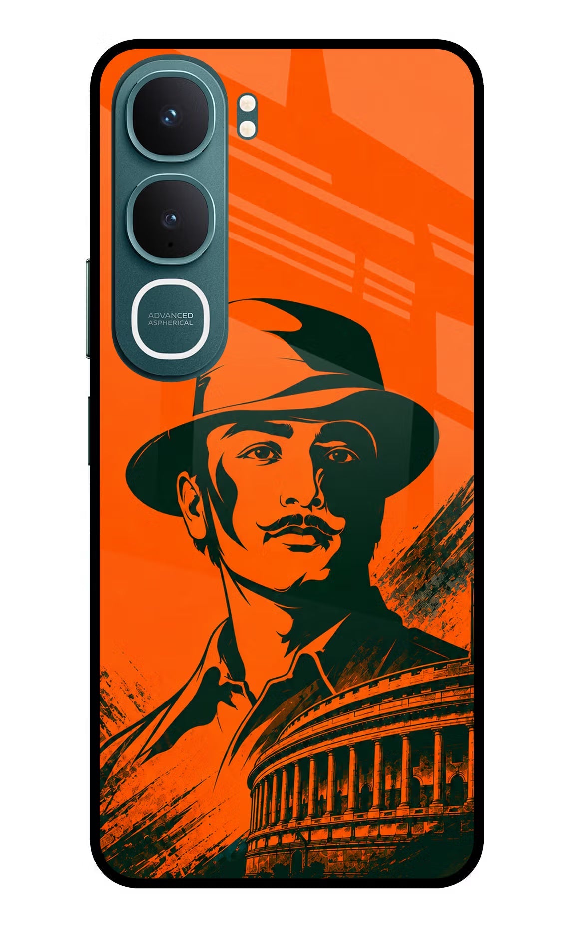 Bhagat Singh Legacy Vivo Y31 5G Back Cover Glass Case - Hello Swanky