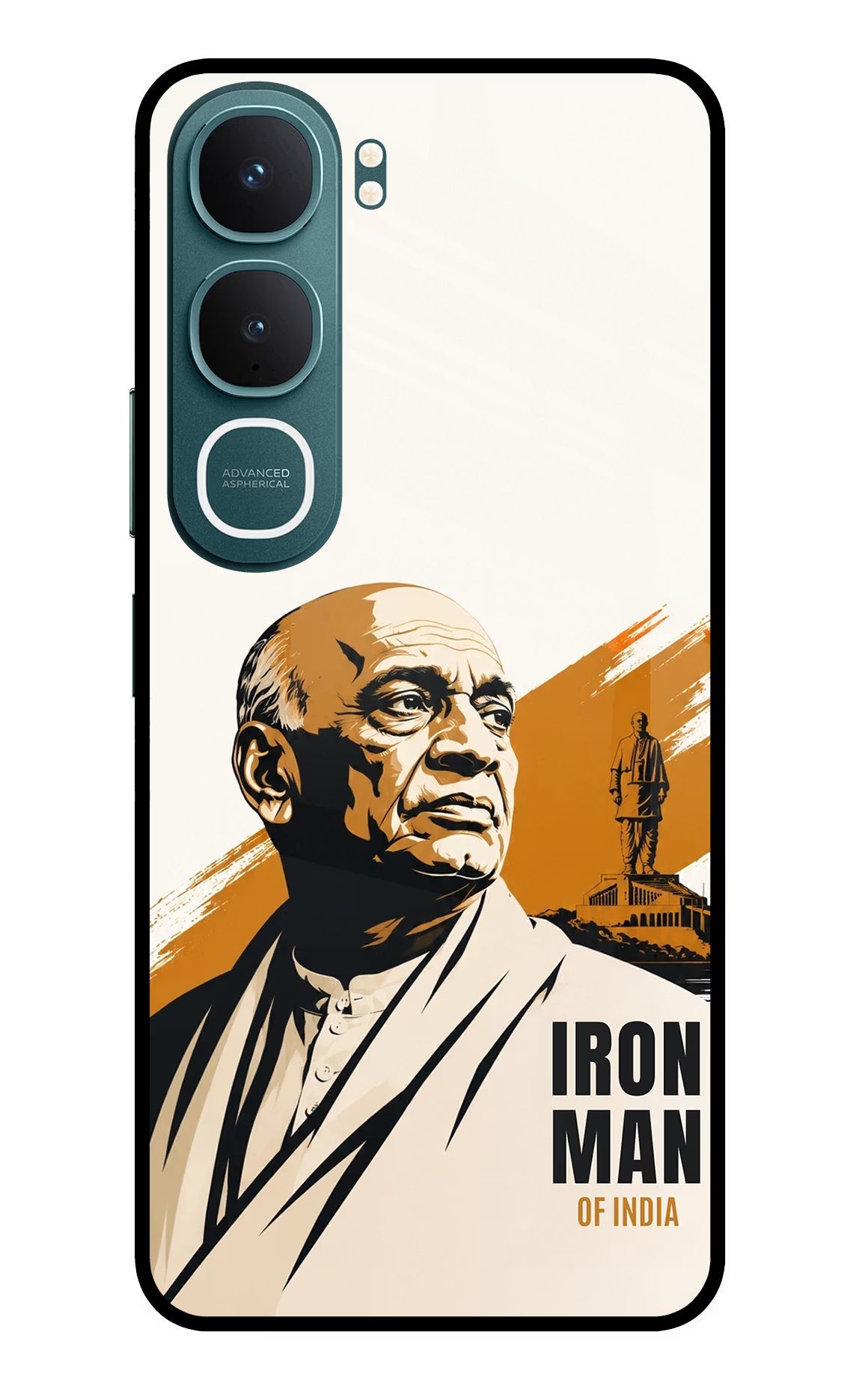 Sardar Patel Iron Will Vivo Y31 5G Back Cover Glass Case - Hello Swanky