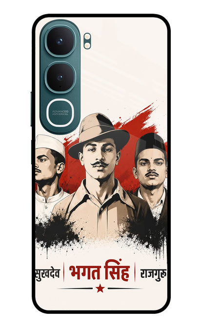 Bhagat Singh Trio Vivo Y31 5G Back Cover Glass Case - Hello Swanky