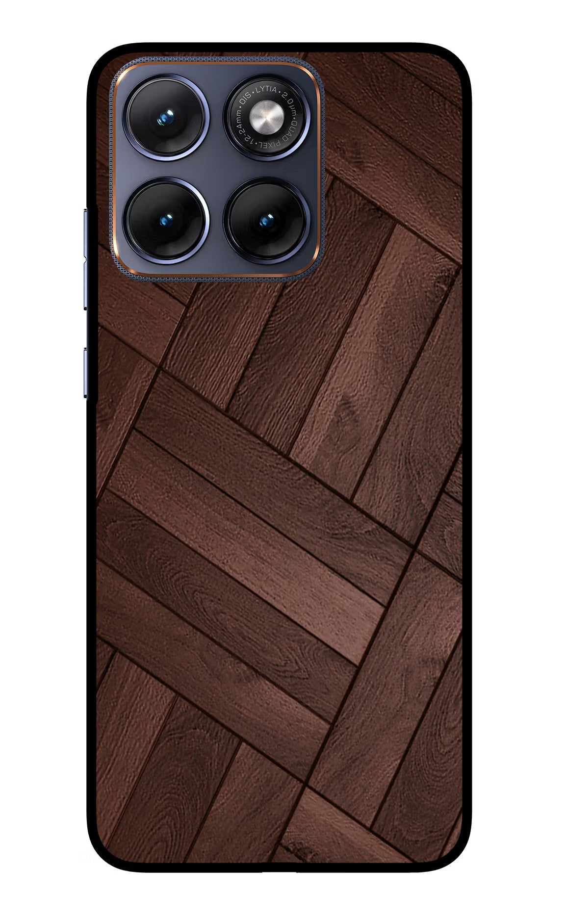 Wooden Texture Design Moto Edge 70 Fusion Back Cover Glass Case - Hello Swanky