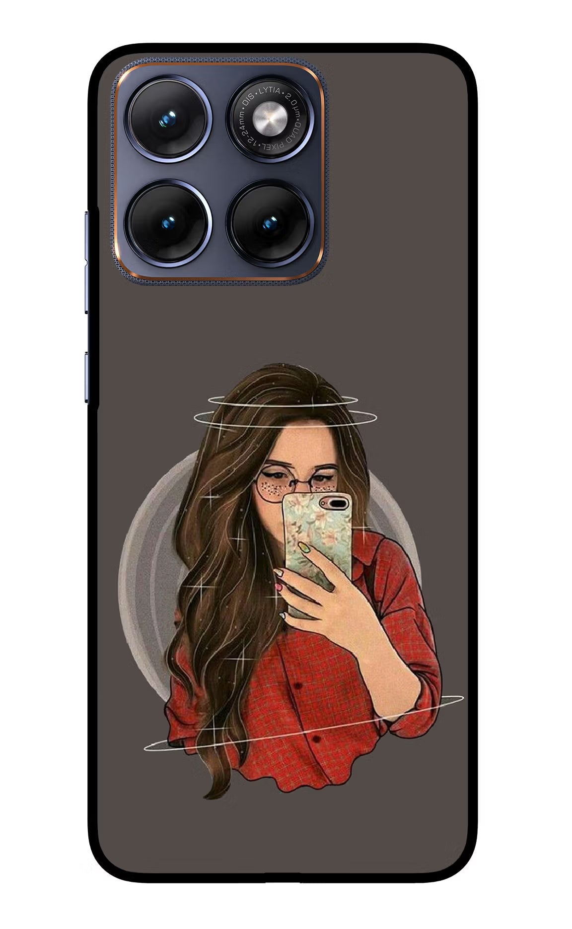 Selfie Queen Moto Edge 70 Fusion Back Cover Glass Case - Hello Swanky