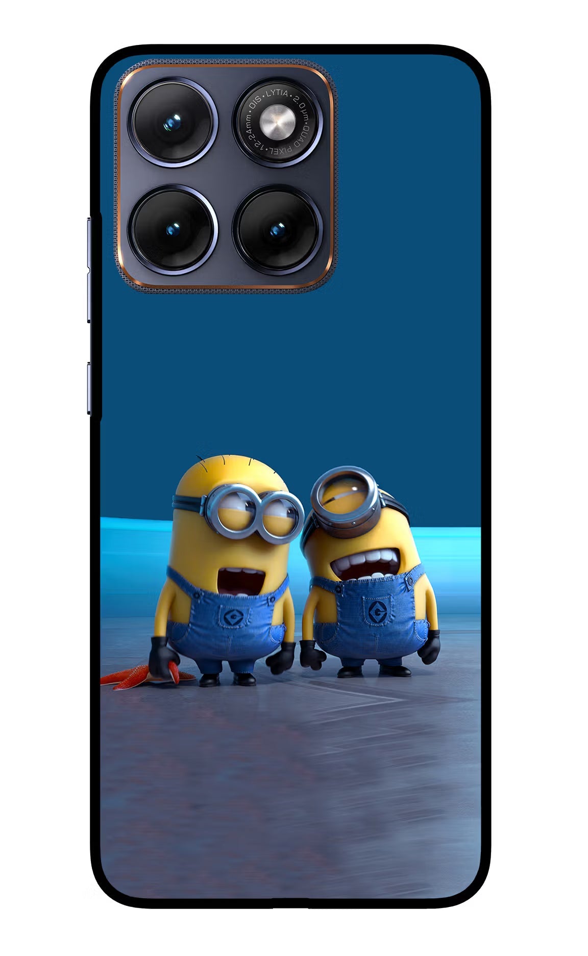 Minion Laughing Moto Edge 70 Fusion Back Cover Glass Case - Hello Swanky