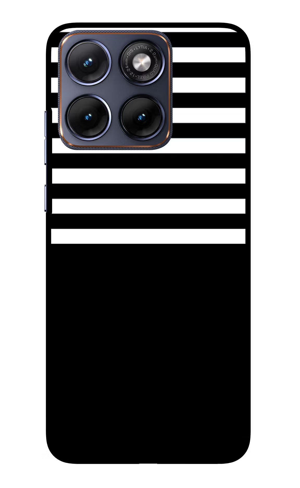 Black and White Print Moto Edge 70 Fusion Back Cover Glass Case - Hello Swanky