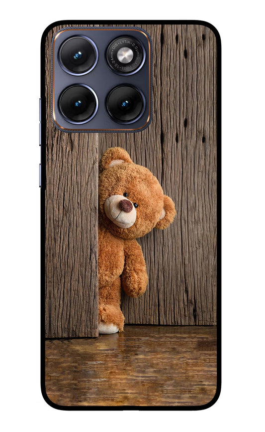 Teddy Wooden Moto Edge 70 Fusion Back Cover Glass Case - Hello Swanky