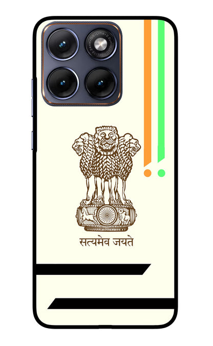 Satyamev Jayate Brown Logo Moto Edge 70 Fusion Back Cover Glass Case - Hello Swanky