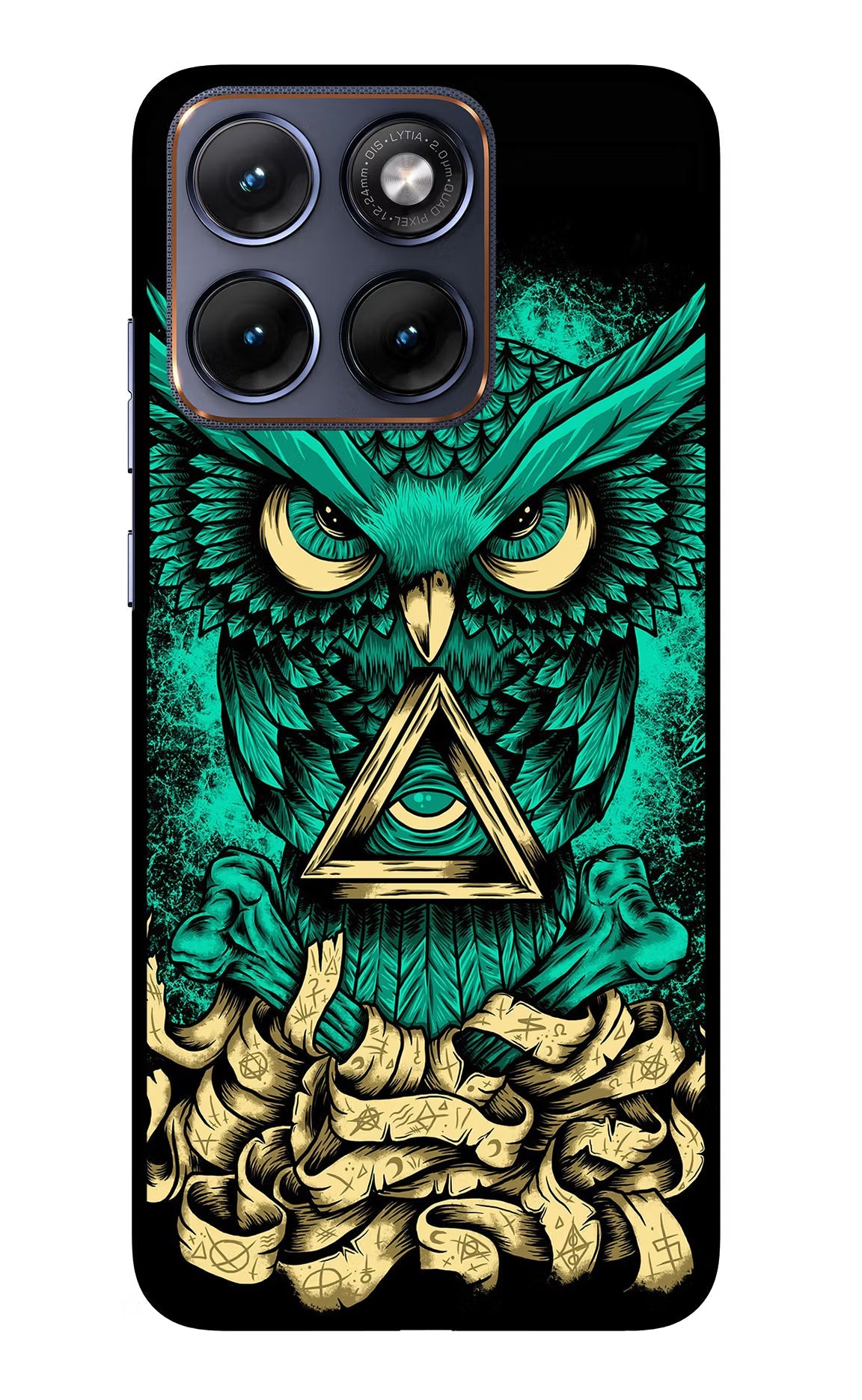 Green Owl Moto Edge 70 Fusion Back Cover Glass Case - Hello Swanky