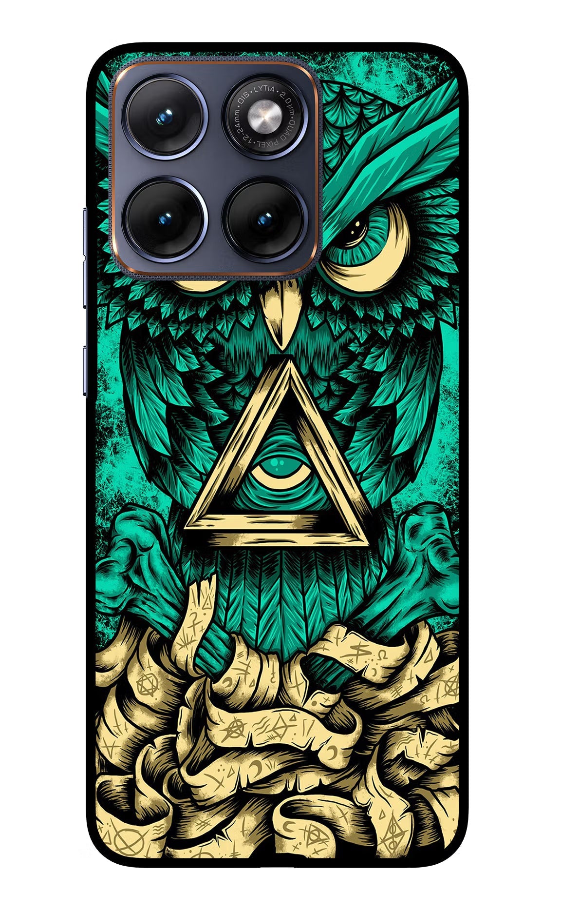 Green Owl Moto Edge 70 Fusion Back Cover Glass Case - Hello Swanky