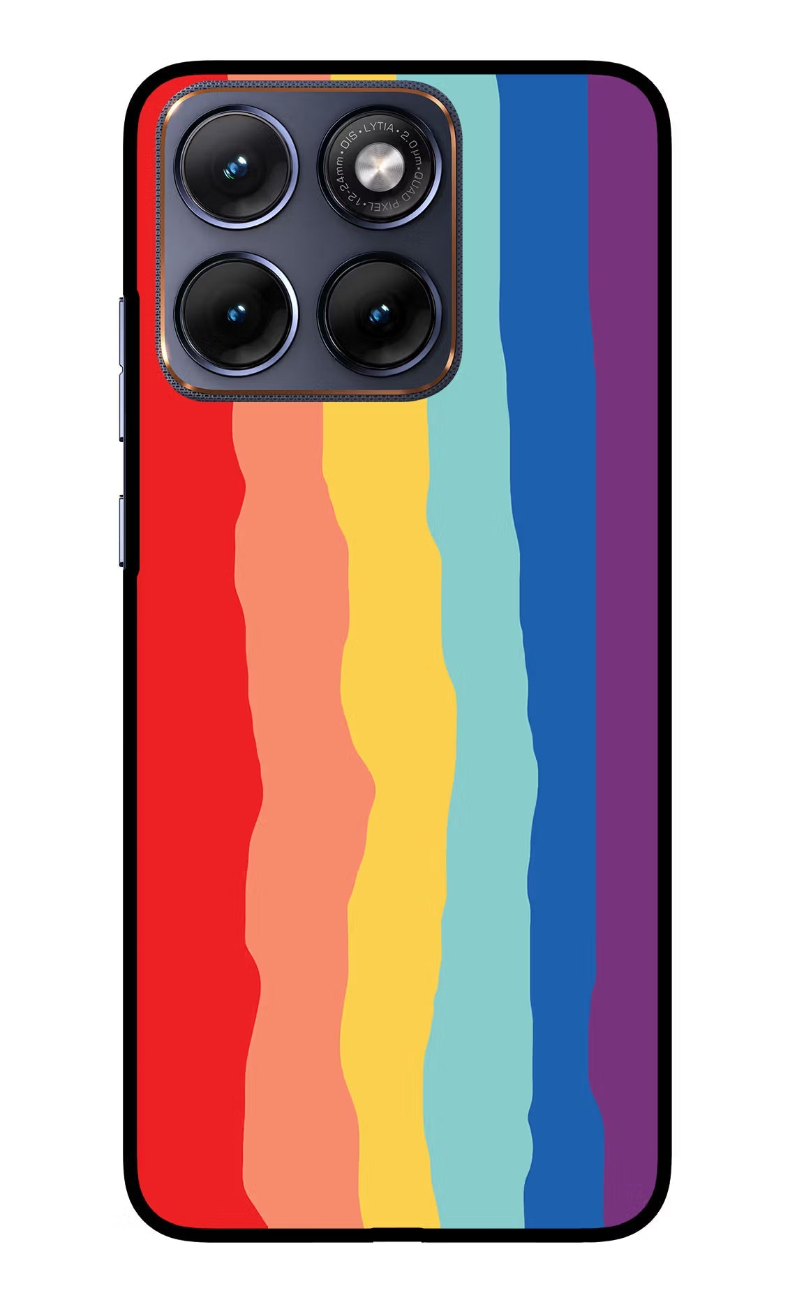 Rainbow Moto Edge 70 Fusion Back Cover Glass Case - Hello Swanky