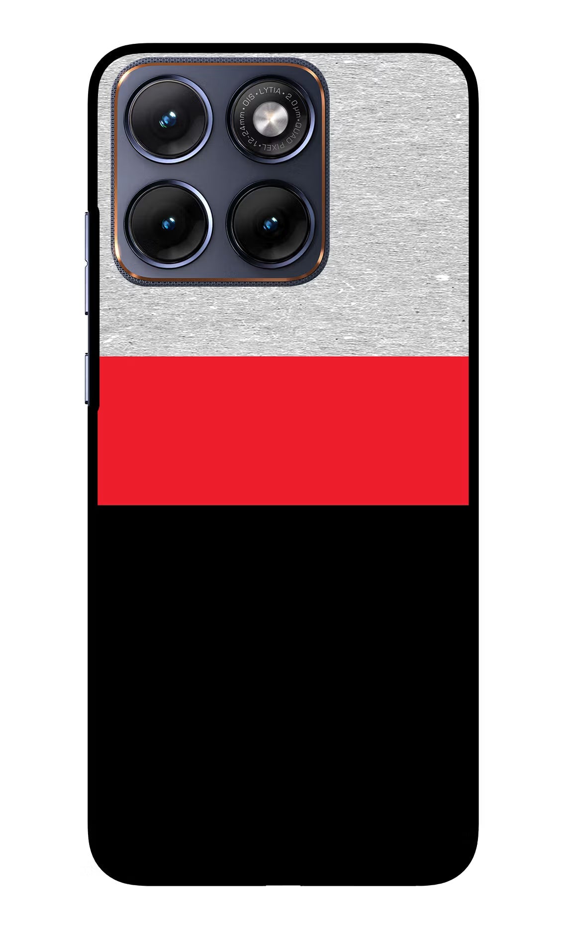 Tri Color Pattern Moto Edge 70 Fusion Back Cover Glass Case - Hello Swanky