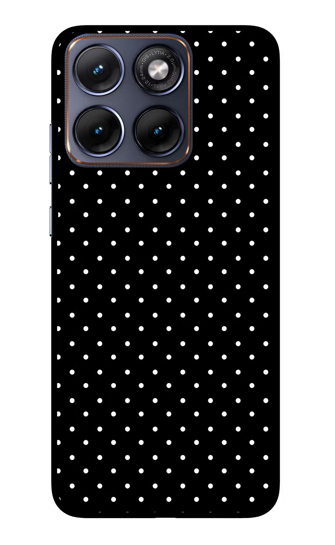 White Dots Moto Edge 70 Fusion Back Cover Glass Case - Hello Swanky