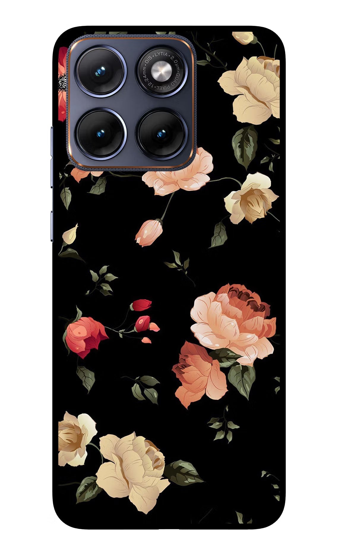 Flowers Moto Edge 70 Fusion Back Cover Glass Case - Hello Swanky