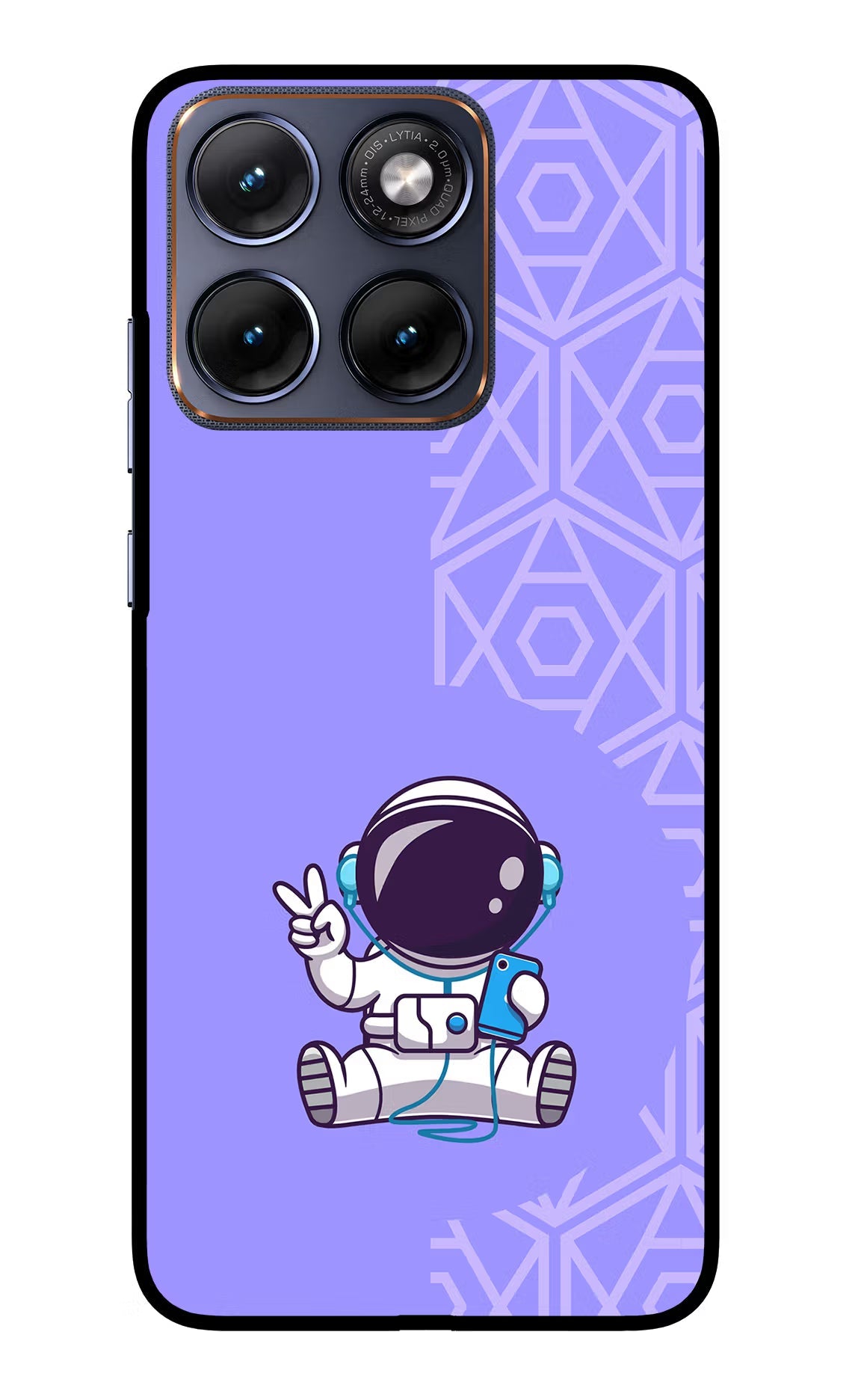 Cute Astronaut Chilling Moto Edge 70 Fusion Back Cover Glass Case - Hello Swanky
