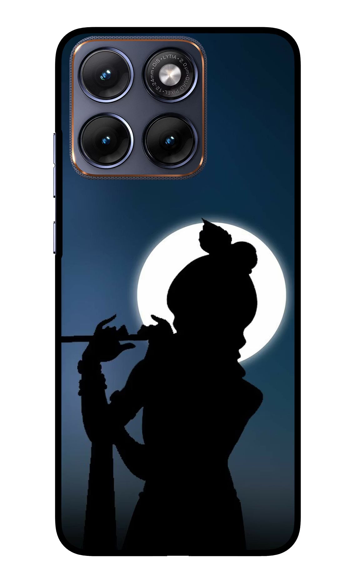 Shri Krishna Silhouette Moto Edge 70 Fusion Back Cover Glass Case - Hello Swanky