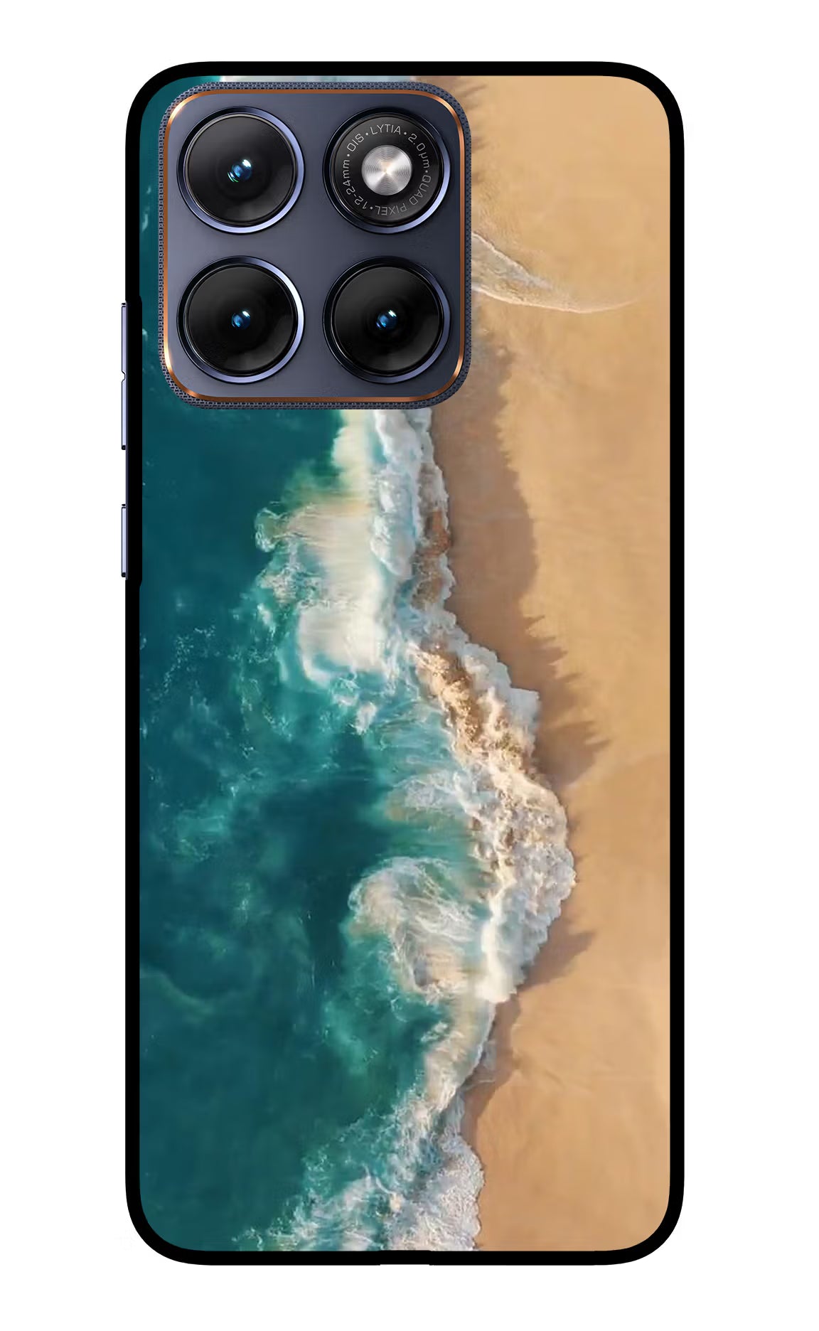 Ocean Beach Moto Edge 70 Fusion Back Cover Glass Case - Hello Swanky