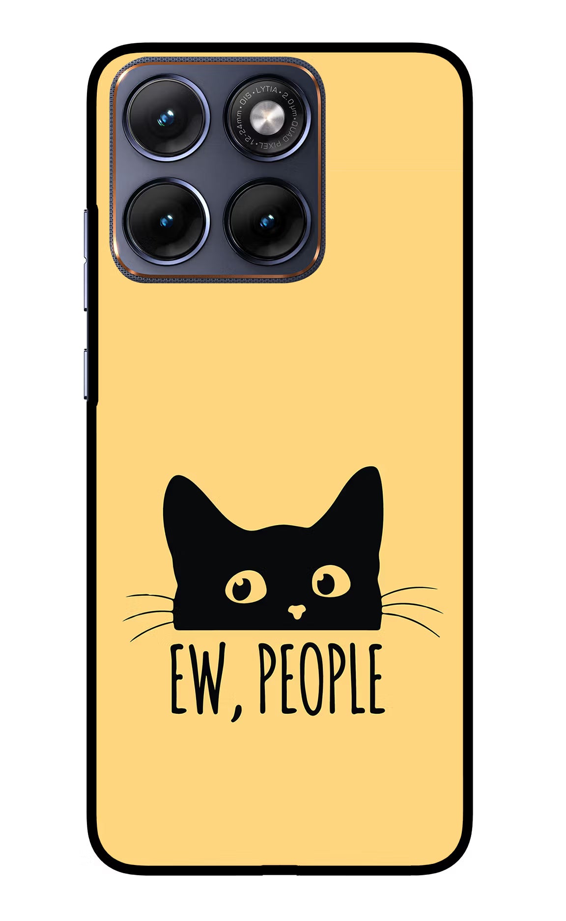Ew People Catitude Moto Edge 70 Fusion Back Cover Glass Case - Hello Swanky