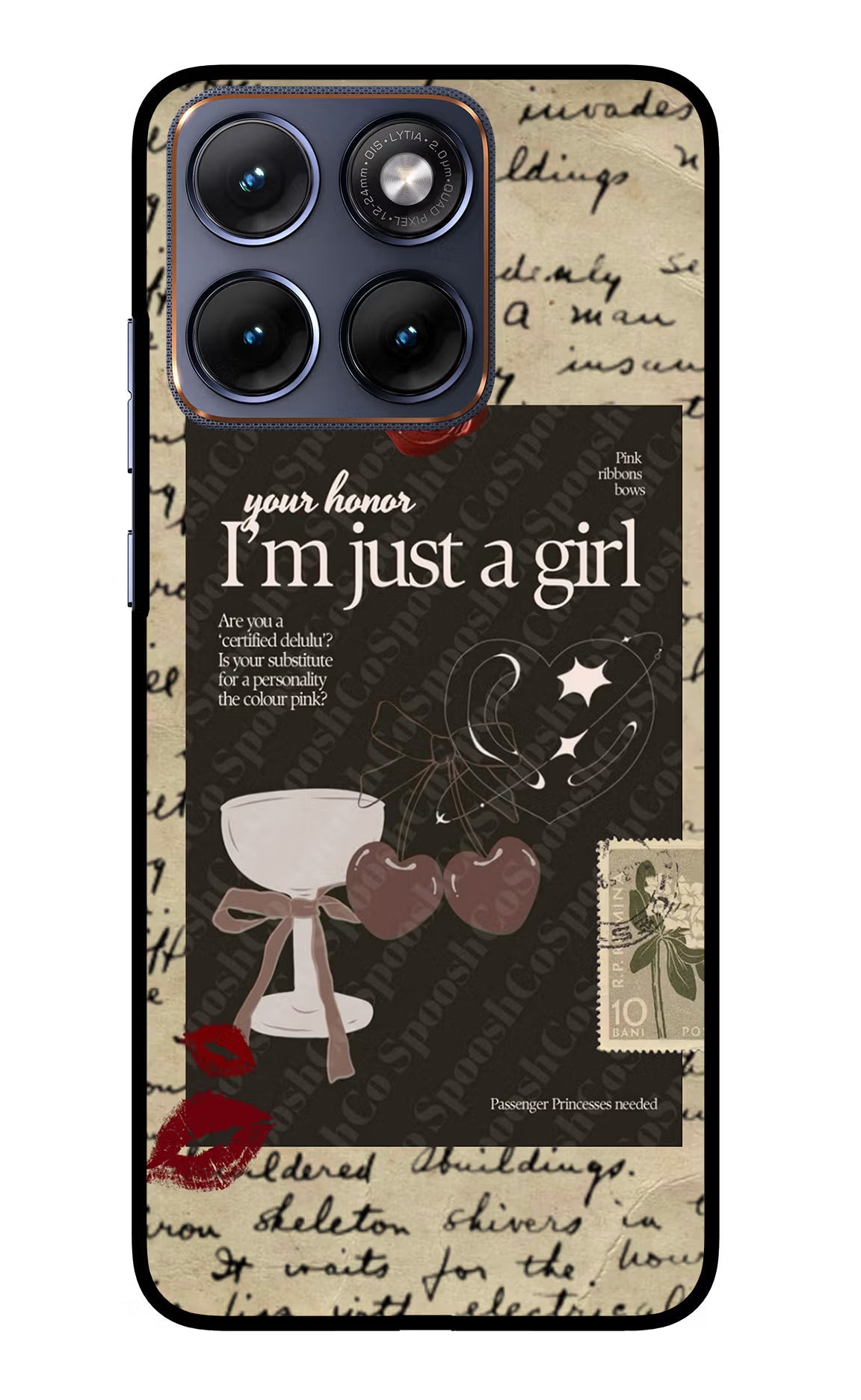 I Am Just a Girl Moto Edge 70 Fusion Back Cover Glass Case - Hello Swanky