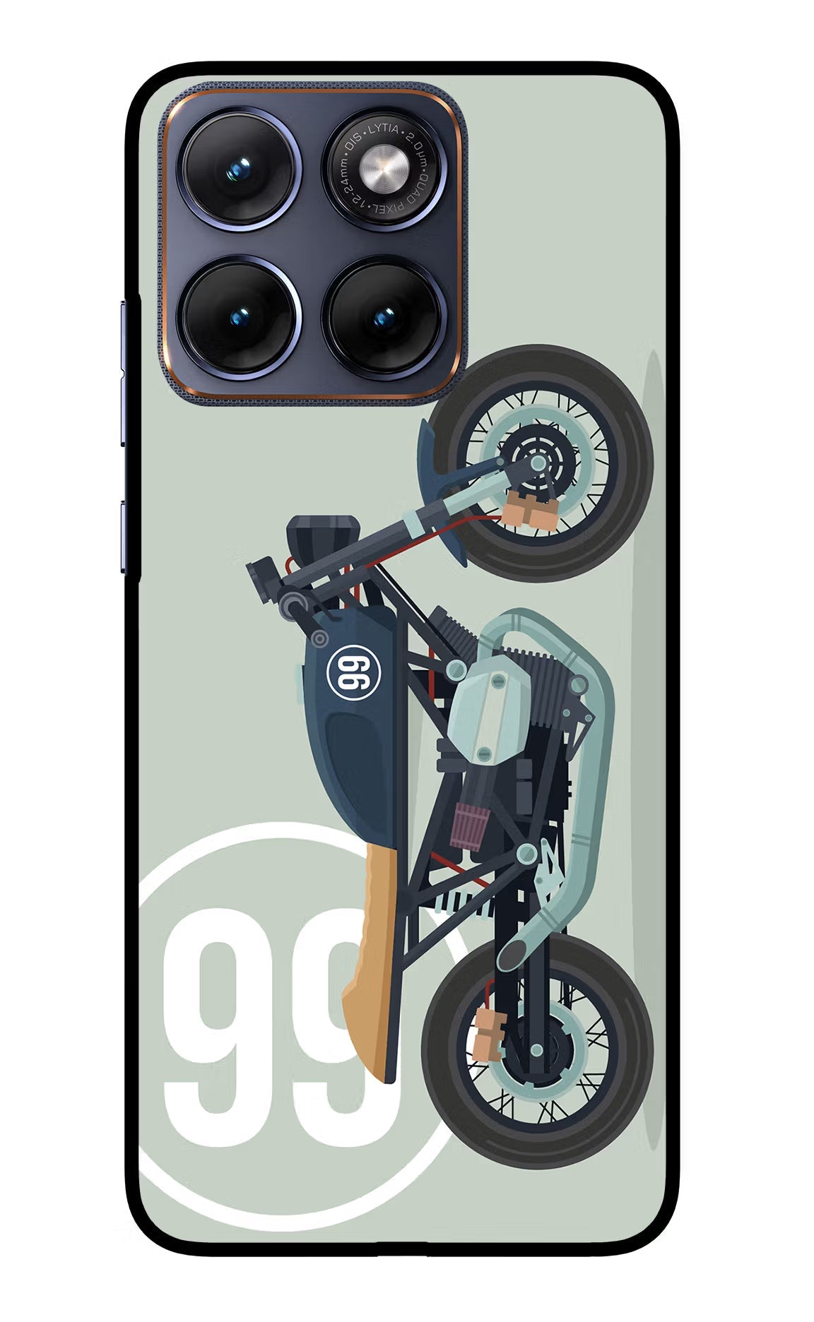 Classic Cafe Racer 99 Moto Edge 70 Fusion Back Cover Glass Case - Hello Swanky