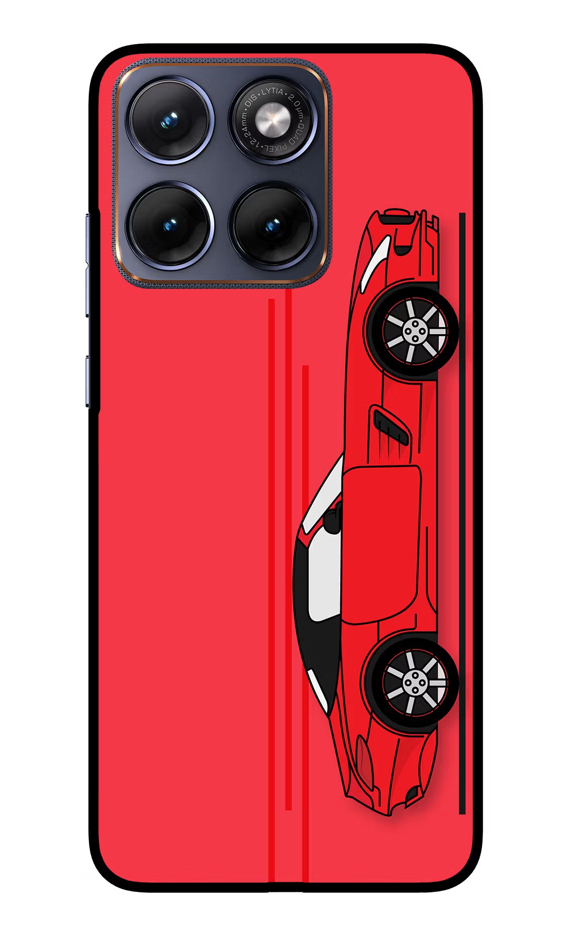 Red Velocity Moto Edge 70 Fusion Back Cover Glass Case - Hello Swanky