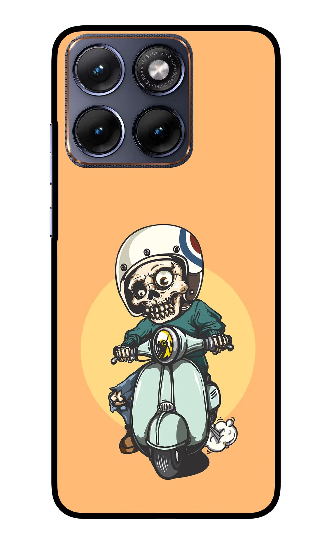 Undead Biker Moto Edge 70 Fusion Back Cover Glass Case - Hello Swanky