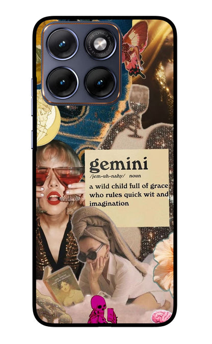 Gemini Zodiac Moto Edge 70 Fusion Back Cover Glass Case - Hello Swanky
