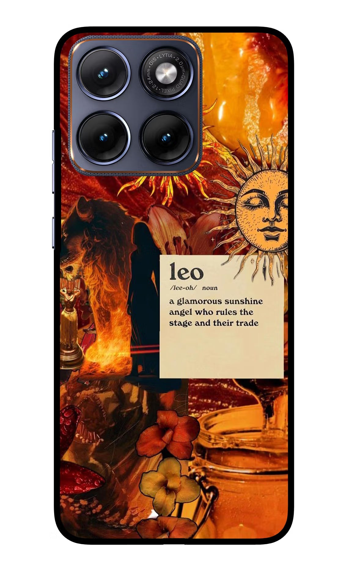 Leo Zodiac Moto Edge 70 Fusion Back Cover Glass Case - Hello Swanky