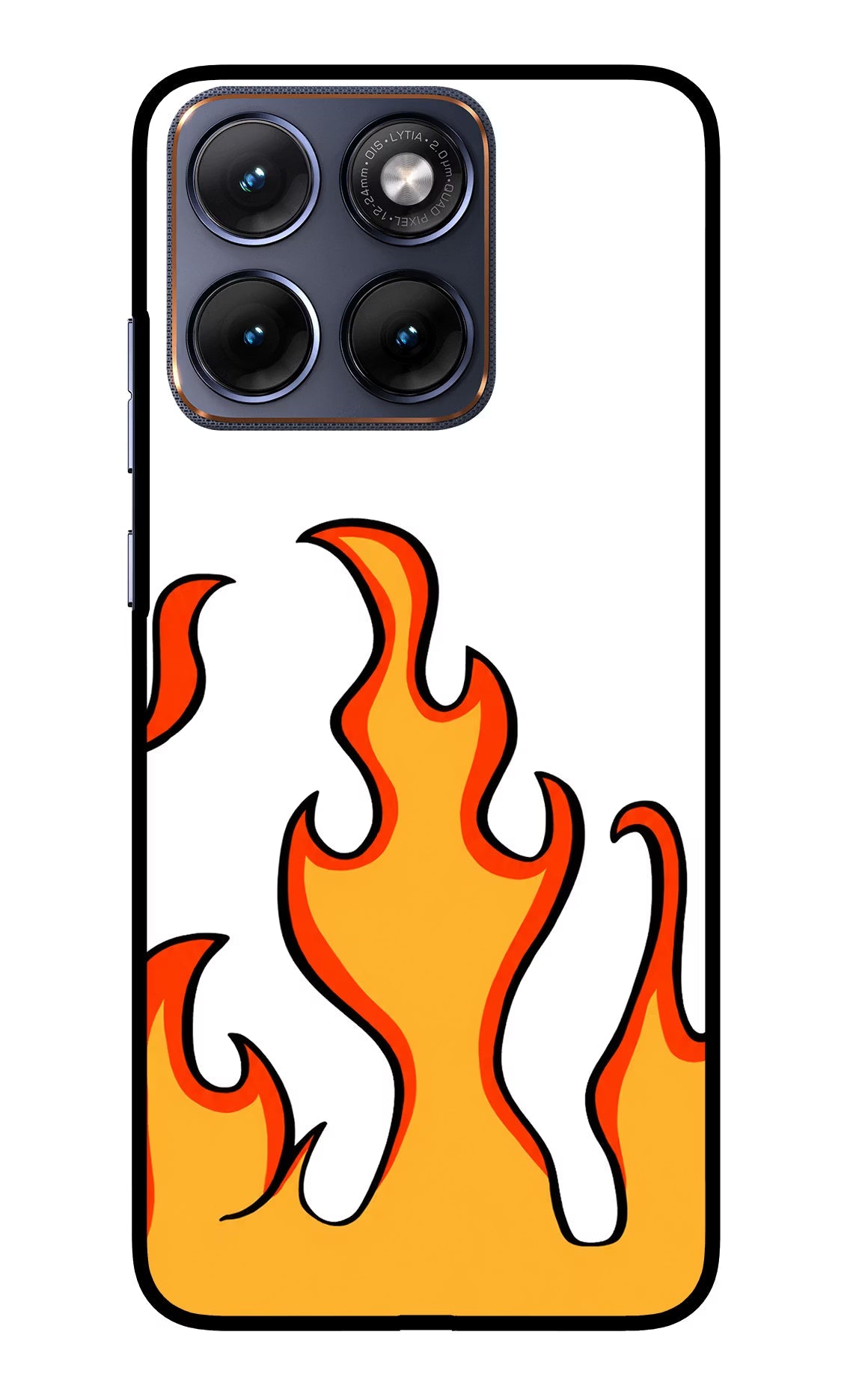 Fired Up - White Moto Edge 70 Fusion Back Cover Glass Case - Hello Swanky