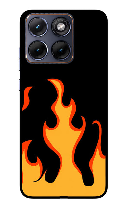 Fired Up - Black Moto Edge 70 Fusion Back Cover Glass Case - Hello Swanky