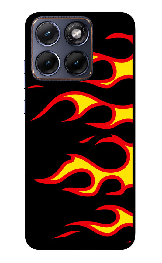 Side Sweep Flames Moto Edge 70 Fusion Back Cover Glass Case - Hello Swanky