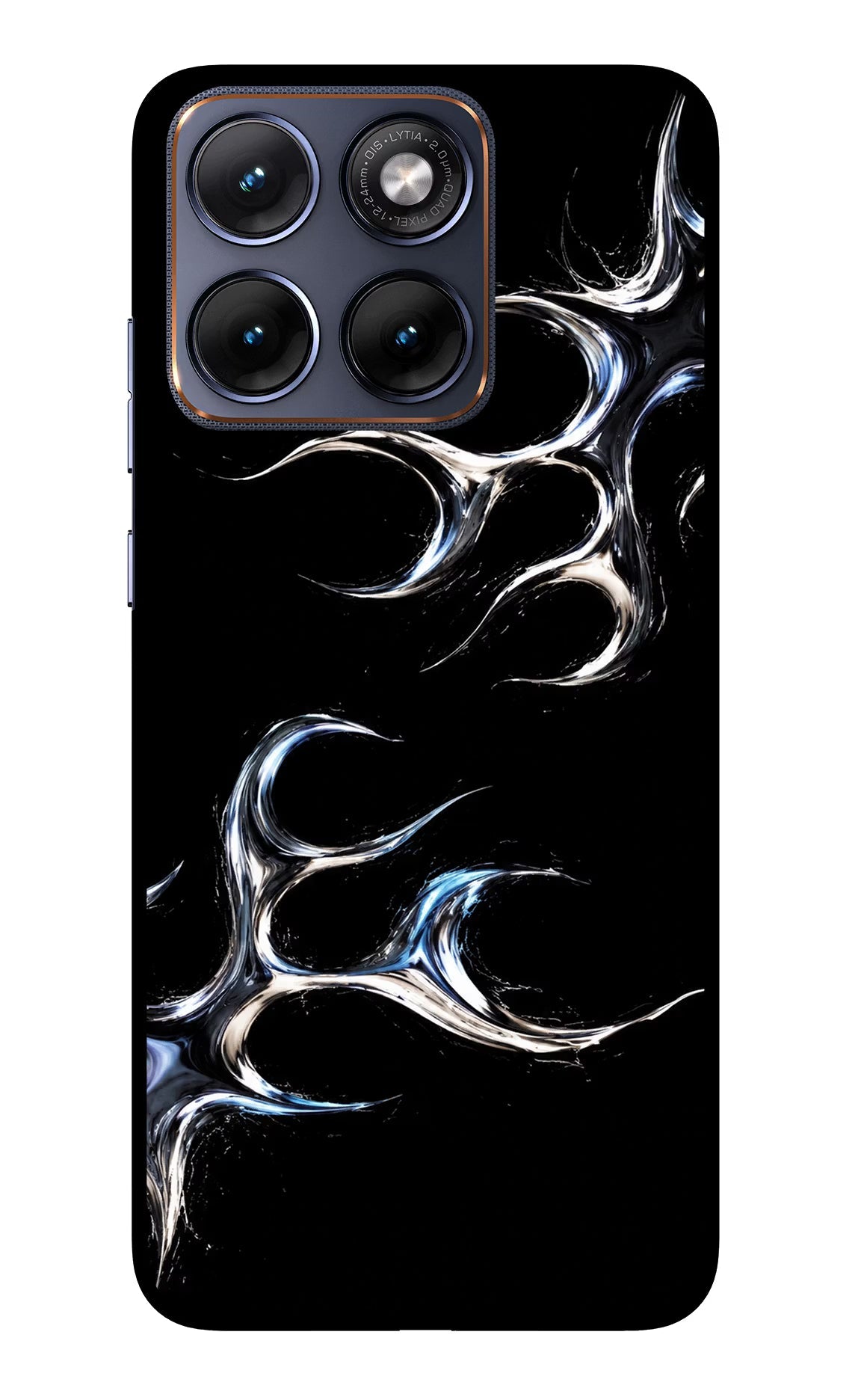 Chrome Tribal Moto Edge 70 Fusion Back Cover Glass Case - Hello Swanky