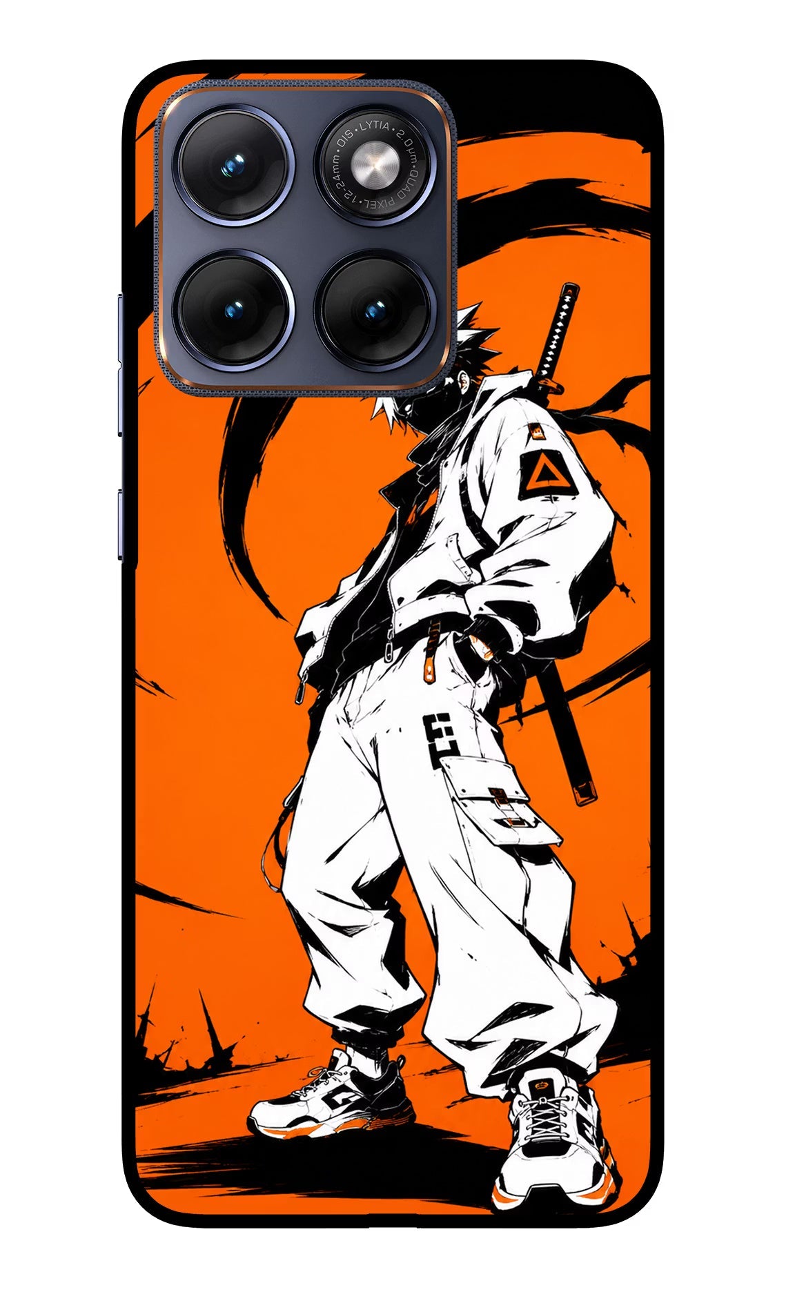Street Samurai Moto Edge 70 Fusion Back Cover Glass Case - Hello Swanky