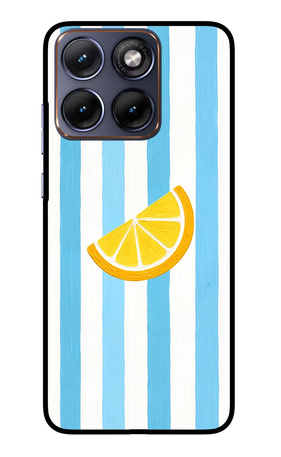 Summer Lemon Moto Edge 70 Fusion Back Cover Glass Case - Hello Swanky