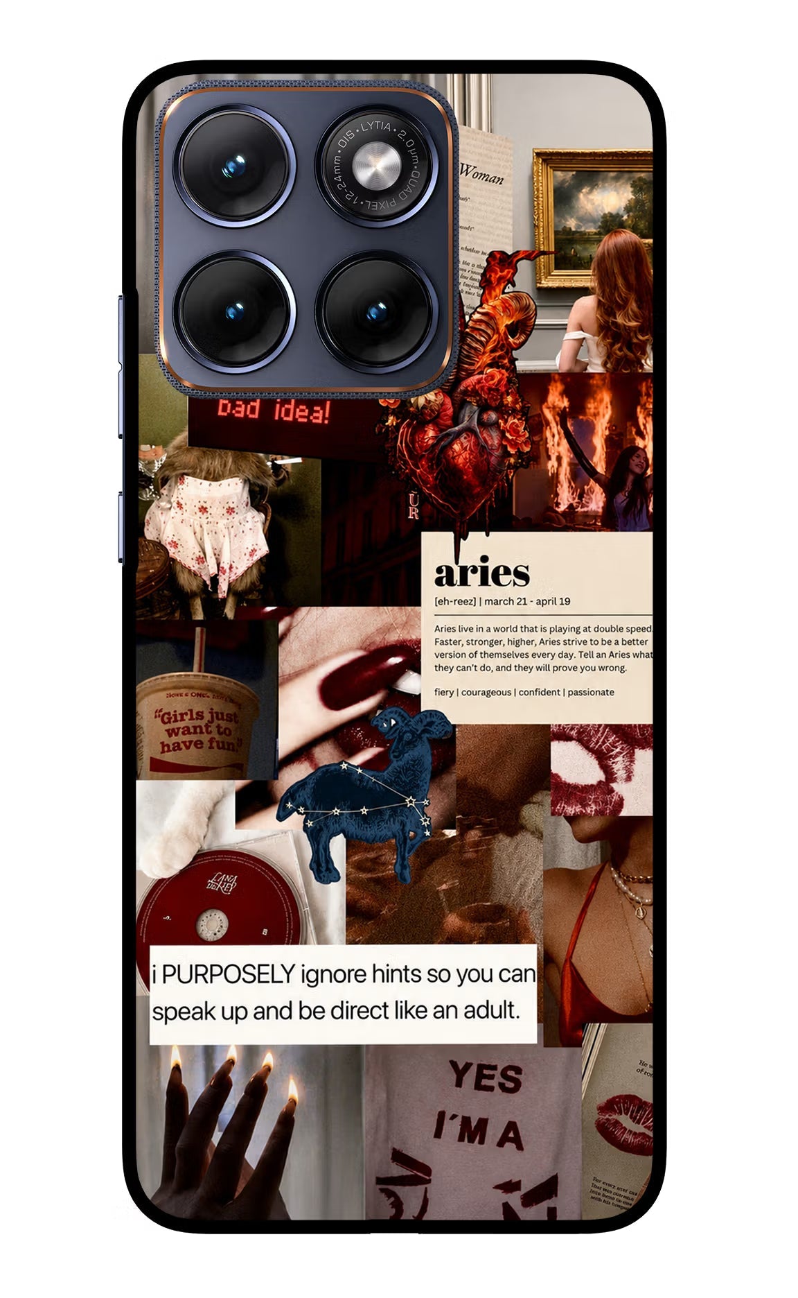 Zodiac Aries Moto Edge 70 Fusion Back Cover Glass Case - Hello Swanky