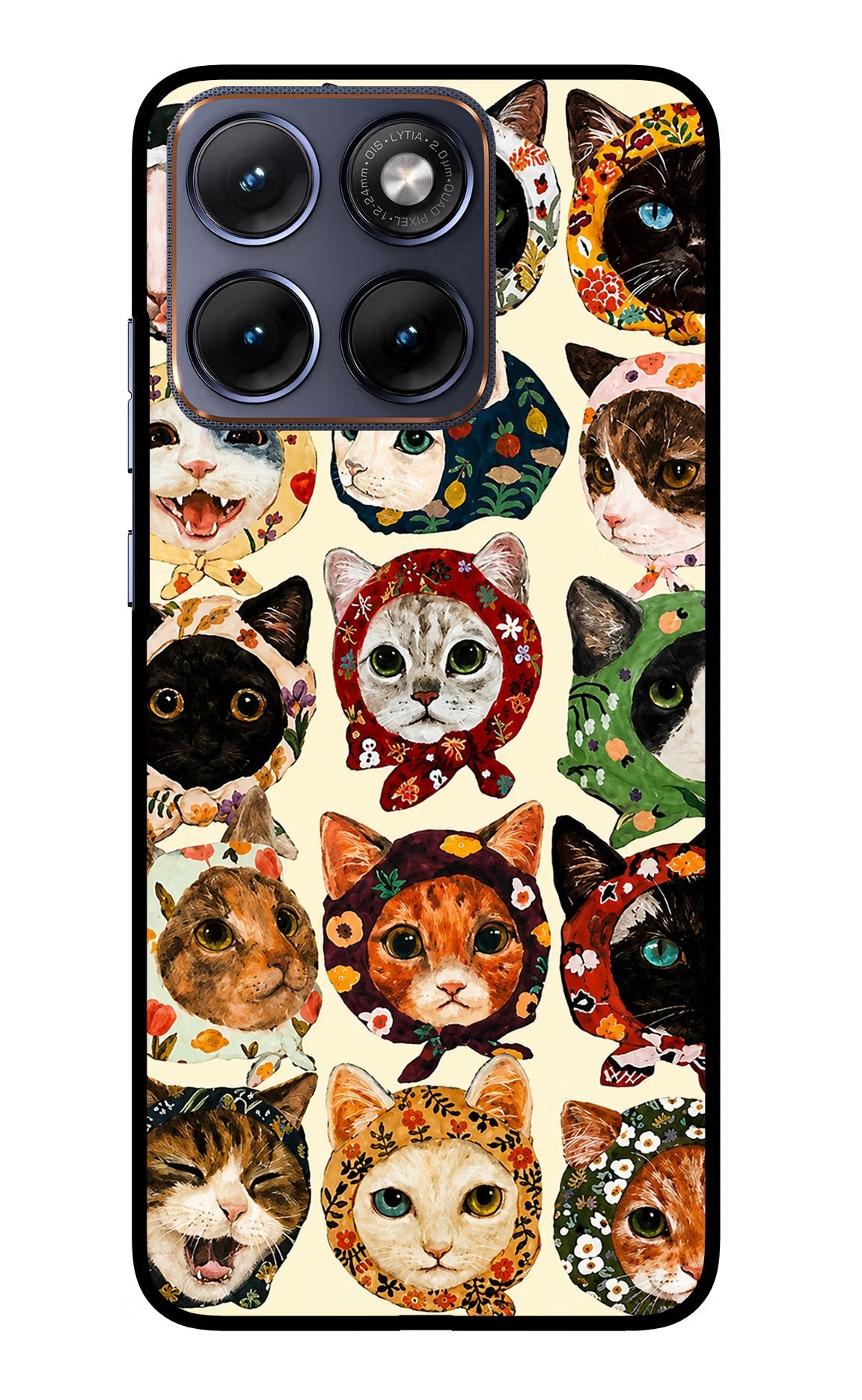 Cool Cat Moto Edge 70 Fusion Back Cover Glass Case - Hello Swanky