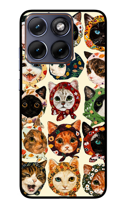 Cool Cat Moto Edge 70 Fusion Back Cover Glass Case - Hello Swanky